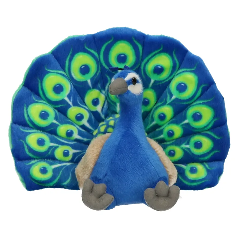 Wild Republic pauw knuffel - pluche - 30 cm - groen/blauw - vogels Premium