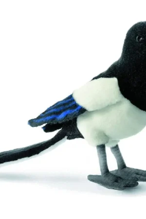 Hansa ekster knuffel - pluche - 33 cm - vogelknuffel Favoriet