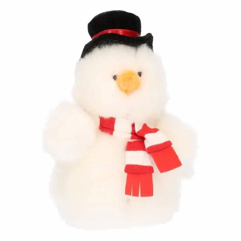Pluche sneeuwpop knuffel - 14 cm - winter decoratie Flitsaanbieding