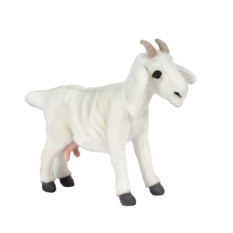 Hansa geit knuffel - wit - pluche - 35 cm Koop Vandaag