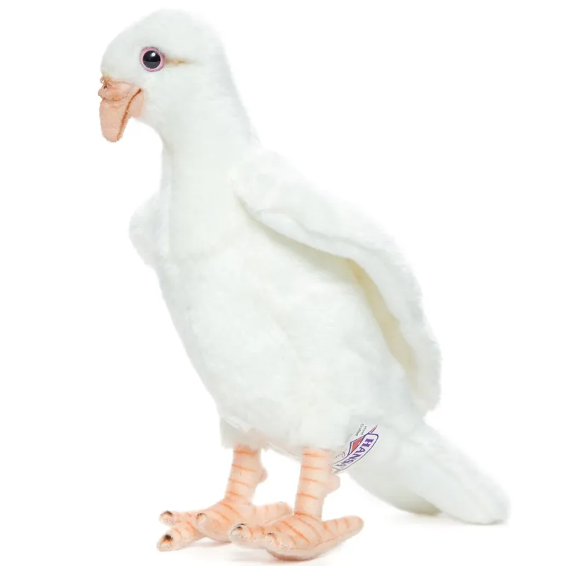 Hansa pluche duif - wit - 20 cm - realistische knuffelvogel Hete Deal
