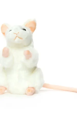 Hansa muis knuffel wit - pluche - 16 cm - muizenknuffel Goedkoop