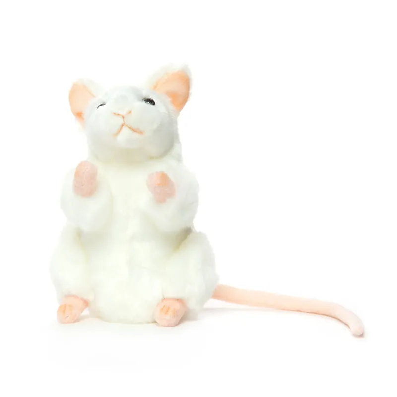 Hansa muis knuffel wit - pluche - 16 cm - muizenknuffel Goedkoop