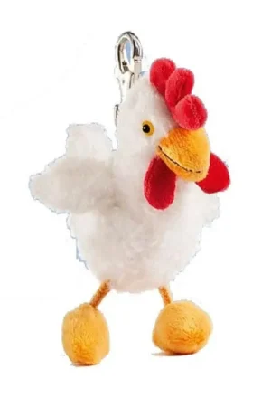Betrouwbaar Pluche kip knuffel sleutelhanger - pluche - 12 cm - clip