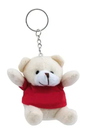 Laatste Versie Rode teddybeer knuffel sleutelhanger - pluche - 8 cm