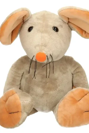 Pluche muis Eddi knuffel - zacht - 37 cm - grijs bruin Exclusieve Aanbieding