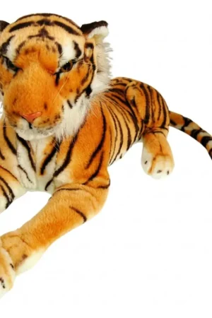 Grote tijger knuffel - pluche - liggend - 100 cm Merkproduct