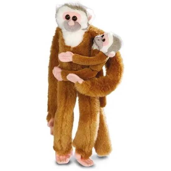 Korting Wild Republic hangende aap knuffel - pluche - met baby - 53 cm
