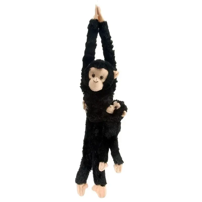 Wild Republic hangende aap knuffel - pluche - zwart - 53 cm Populair