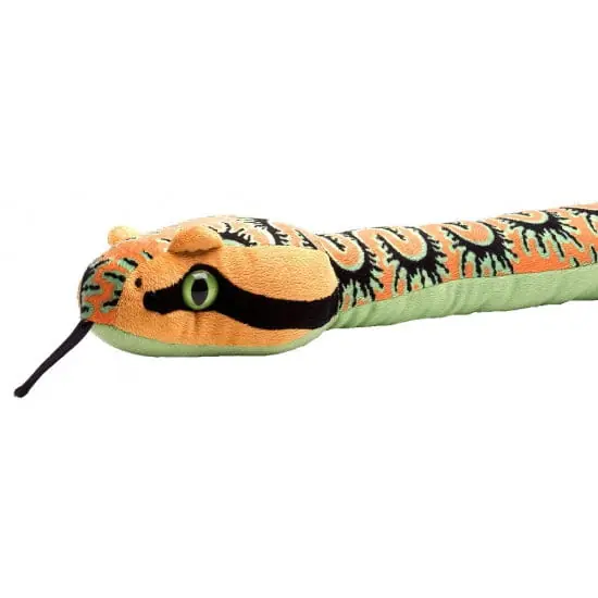 Dagaanbieding Wild Republic slang knuffel - pluche - oranje - 137 cm - dierenknuffel