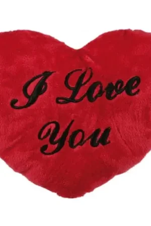 Flitsaanbieding I Love You hartjes kussen - pluche - rood - 35 cm