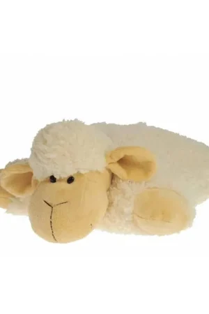 Gecertificeerd Schaap knuffel kussen - creme wit - pluche - 35 cm