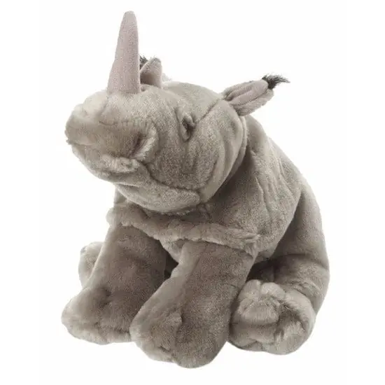 Populair Nature Planet neushoorn knuffel - pluche - grijs - 18 cm - safari dierenknuffel