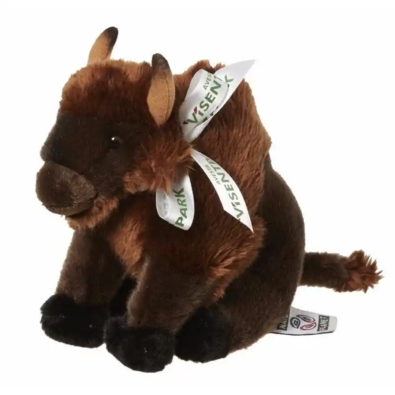 Bizon/buffel knuffel - pluche - 18 cm - bruin - dier Seizoensaanbieding