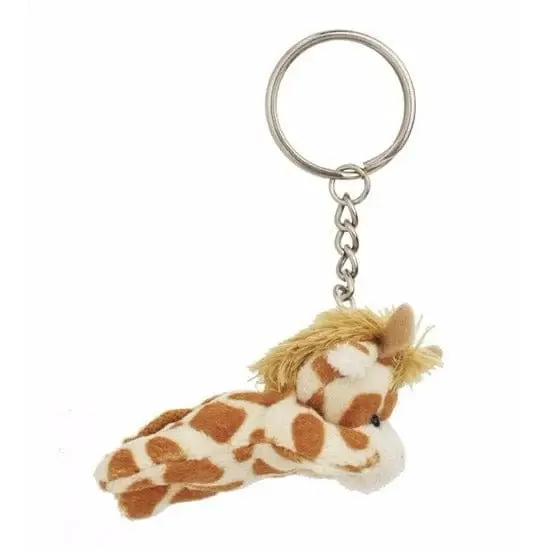 Uitverkoop Nature Planet giraffe sleutelhanger - pluche - 6 cm