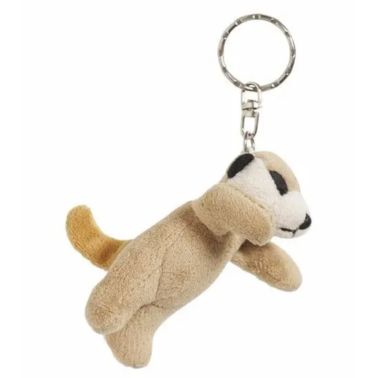 Nature Planet stokstaartje sleutelhanger - pluche - 6 cm Premium