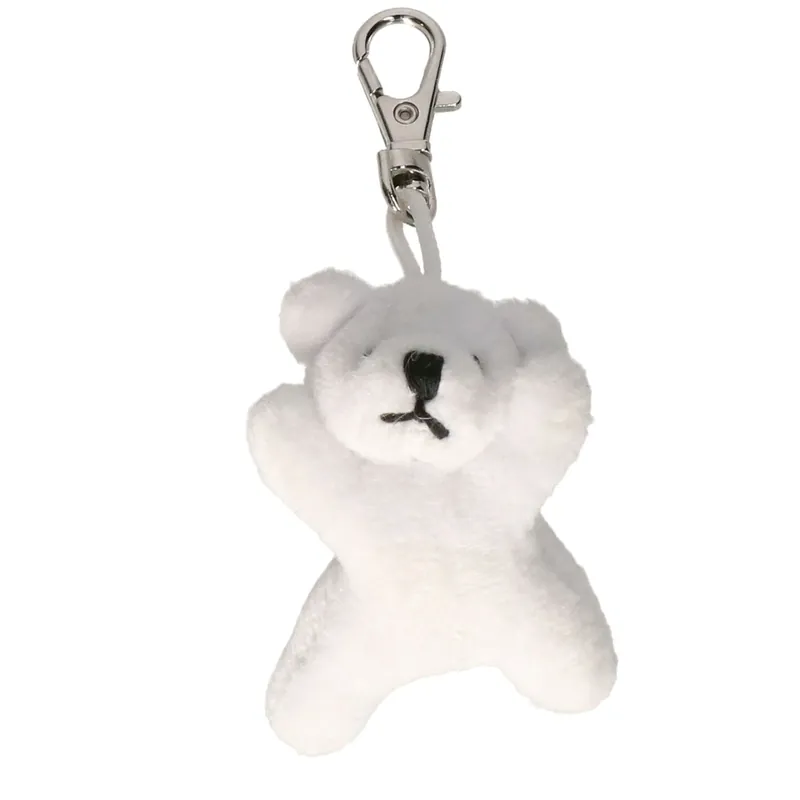 Laatste Kans Nature Planet ijsbeer knuffel sleutelhanger - pluche - wit - 6 cm