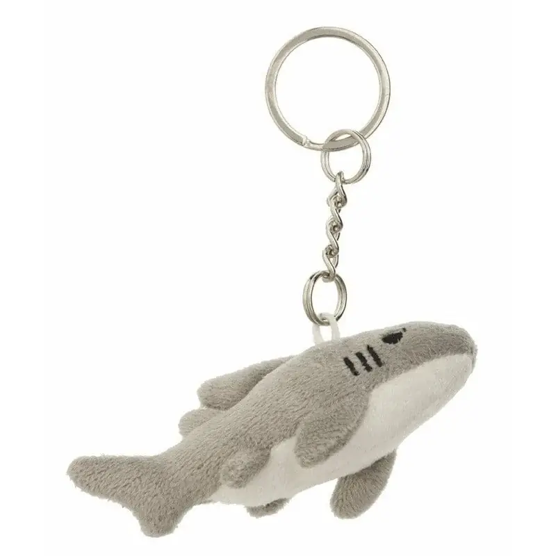 Populair Nature Planet sleutelhanger knuffel - witte haai - pluche - 6 cm