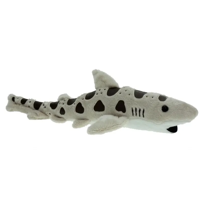 Korting Pluche luipaardhaai knuffel - grijs - 31 cm