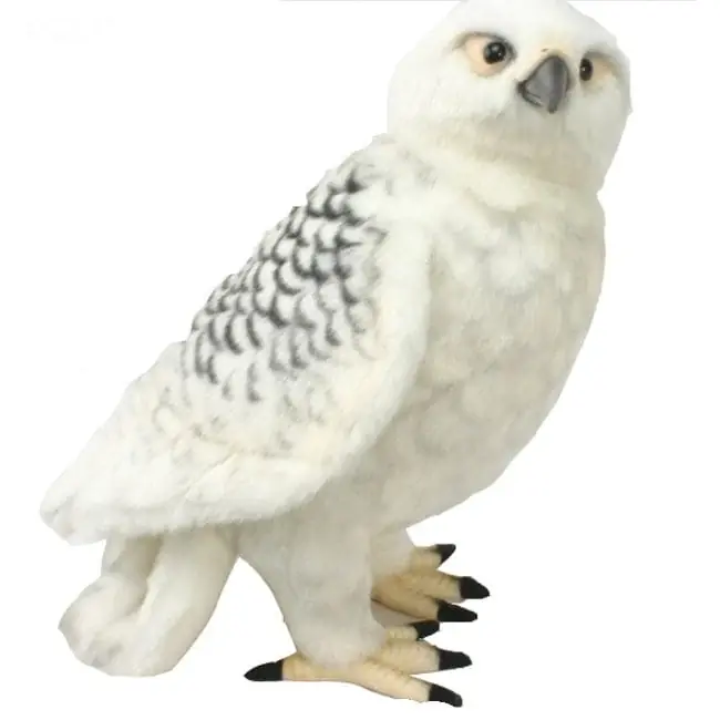 Hansa sneeuwuil knuffel - pluche - 35 cm - zacht - decoratief Direct Verzonden