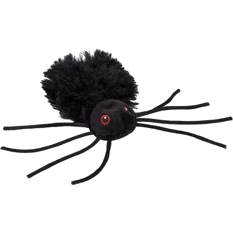 Laatste Kans Pluche zwarte spin knuffel - 13 cm - Halloween - decoratie