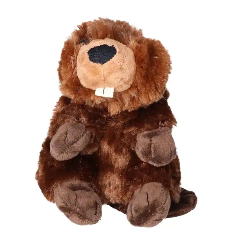 Op = Op Wild Republic pluche bever knuffel 20 cm - bruin