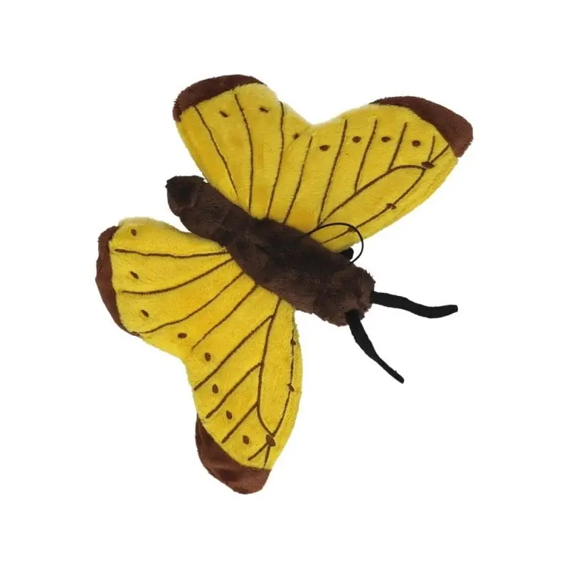 Voordeelprijs Vlinder knuffel geel - pluche - 21 cm - met lus