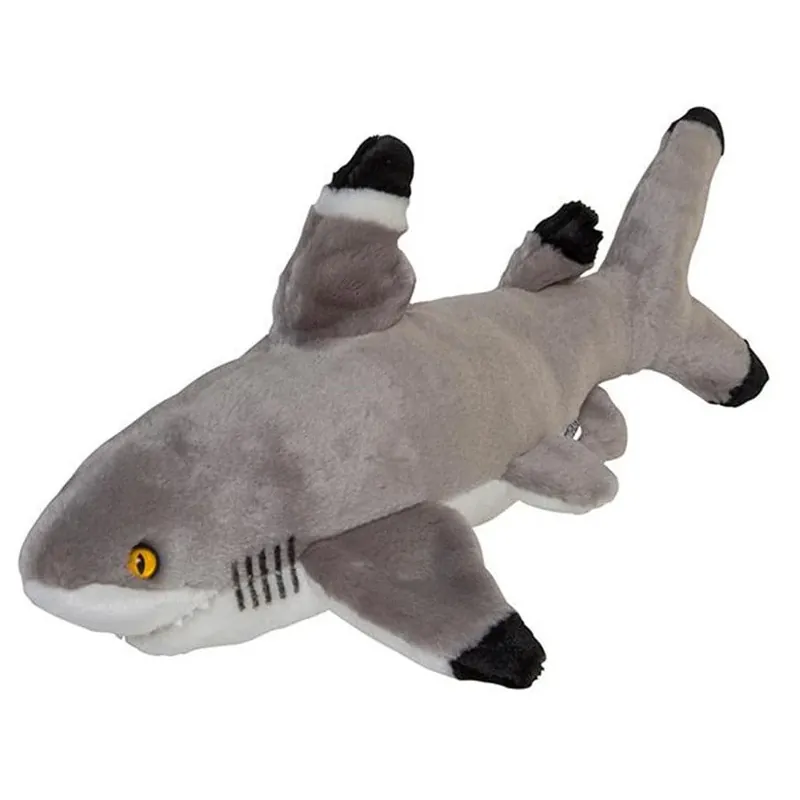 Nature Planet zwartpuntrifhaai knuffel - pluche - grijs - 45 cm Gratis Retour