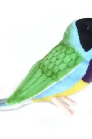 Snelle Levering Hansa pluche Gouldamadine knuffel - tropische vogel - 11 cm
