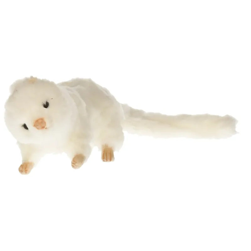 Hansa fret knuffel - wit - pluche - 23 cm - dierenknuffel Beste Prijs