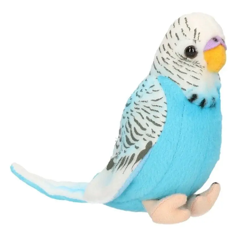 Heunec parkiet knuffel - blauw - pluche - 11 cm Weekendaanbieding