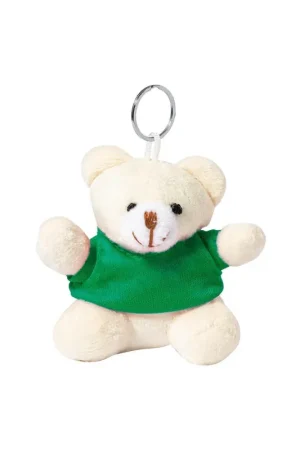 Betrouwbaar Pluche teddybeer sleutelhanger - groen - 8 cm - knuffel