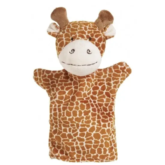 Nature Planet handpop giraffe - pluche - 23 cm - dierenknuffel Direct Beschikbaar