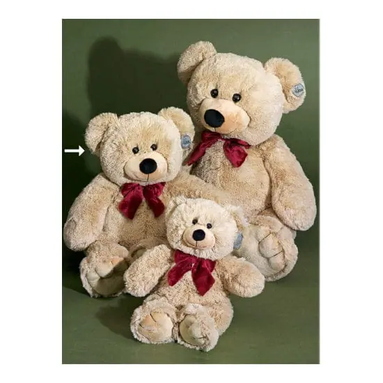 Premium Beige knuffelbeer - rode strik - 55 cm - pluche knuffel