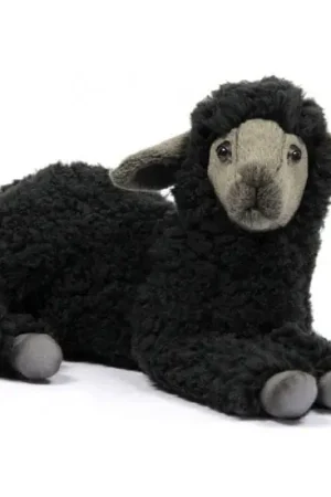 Hansa pluche lammetje knuffel - zwart - 33 cm Populair