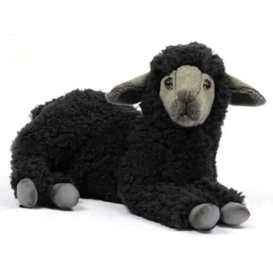 Hansa pluche lammetje knuffel - zwart - 33 cm Populair