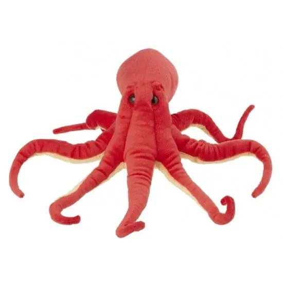 Nature Planet octopus knuffel - rood - pluche - 32 cm Korting