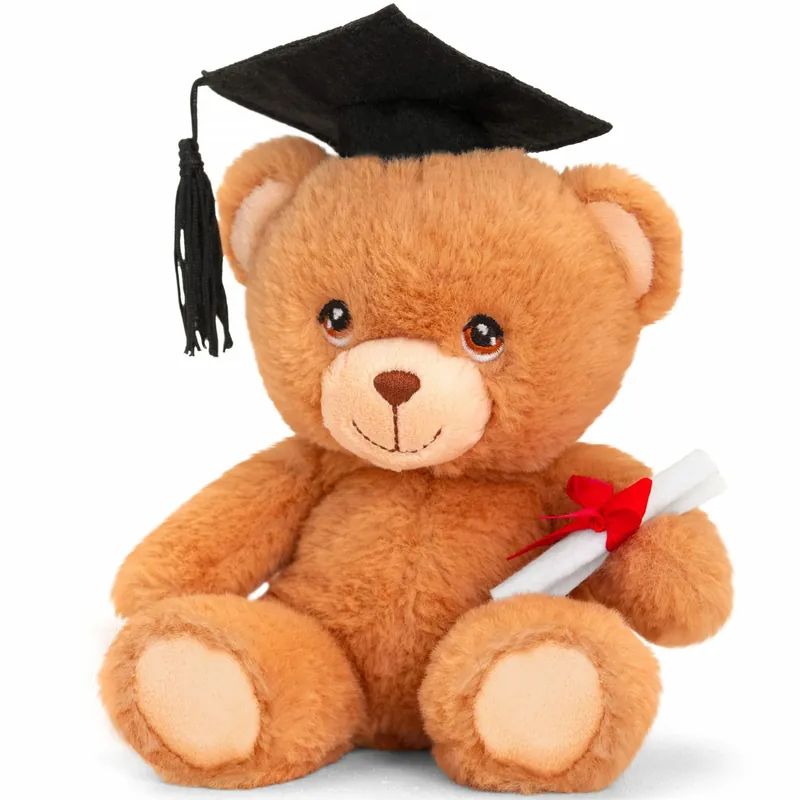 Lage Kosten Pluche knuffel beer geslaagd met diploma - bruin - 15 cm