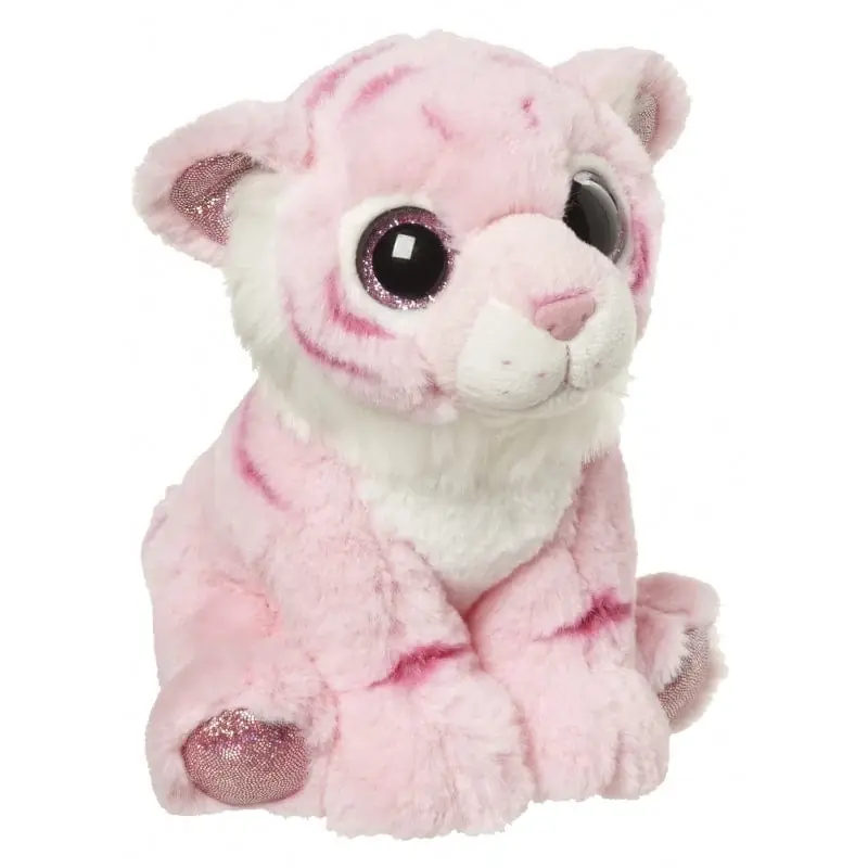 Koop Online Nature Planet tijger knuffel - roze/wit - pluche - 18 cm - dierenknuffel
