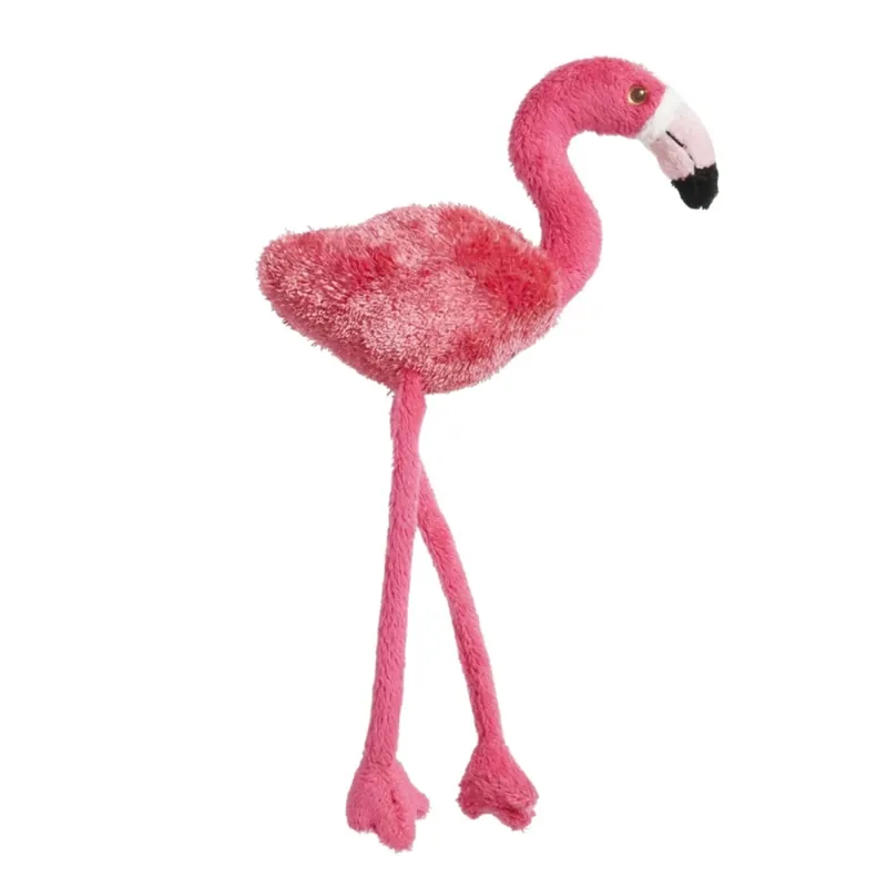 Nature Planet flamingo knuffel - pluche - 23 cm - roze - magneet Lage Kosten