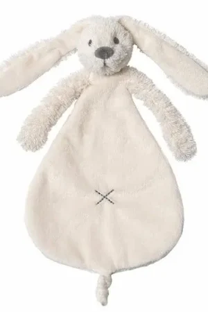 Happy Horse Richie konijntje - pluche baby doekje - wit/crème - 25 cm Direct Beschikbaar