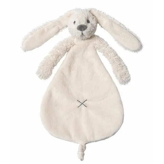 Happy Horse Richie konijntje - pluche baby doekje - wit/crème - 25 cm Direct Beschikbaar