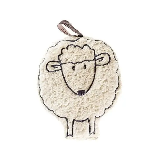 Warmte knuffel schaap - polyester - 16 x 18 cm - magnetronknuffel Shop Nu