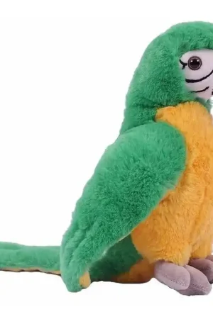 Snelle Levering Pia Soft Toys papegaai knuffel - groen/geel - pluche - 24 cm