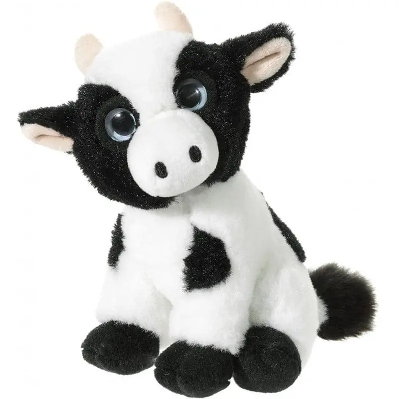 Pluche koe knuffel - 14 cm - zacht - boerderij knuffel Tijdelijk Beschikbaar