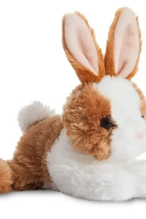 Actieprijs Pluche konijn knuffel - wit en bruin - 20 cm - dierenknuffel
