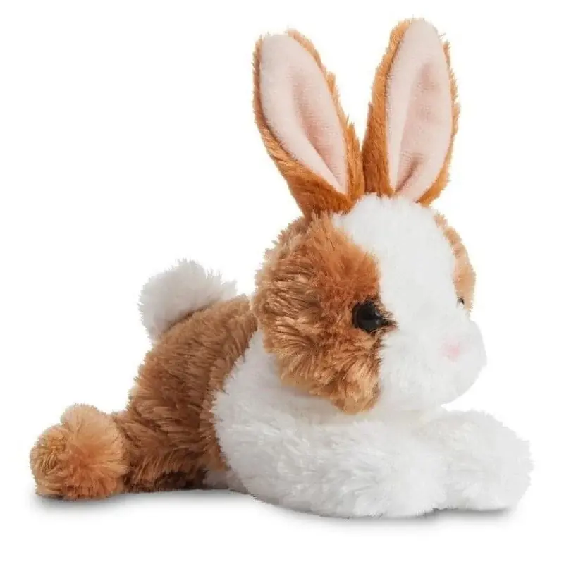 Actieprijs Pluche konijn knuffel - wit en bruin - 20 cm - dierenknuffel