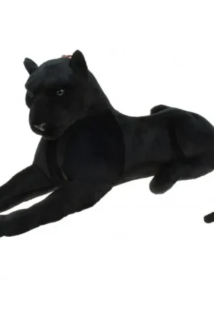 Korting Kruger pluche zwarte panter knuffel - liggend - 90 cm