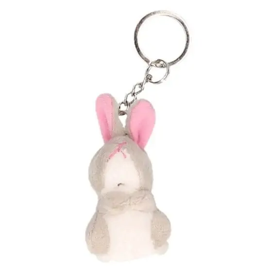 Nature Planet konijn/haas sleutelhanger - pluche - 6 cm Voordeelprijs