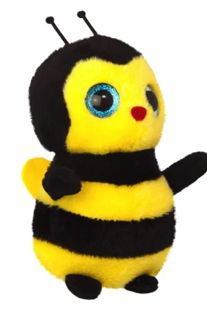 Pluche bijen knuffel - pluche - geel zwart - 17 cm Must-Have